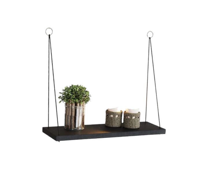 wooden Wall Hanging Rope Shelf Mounted Floting Storage Unit 12 inch x 5 inchs