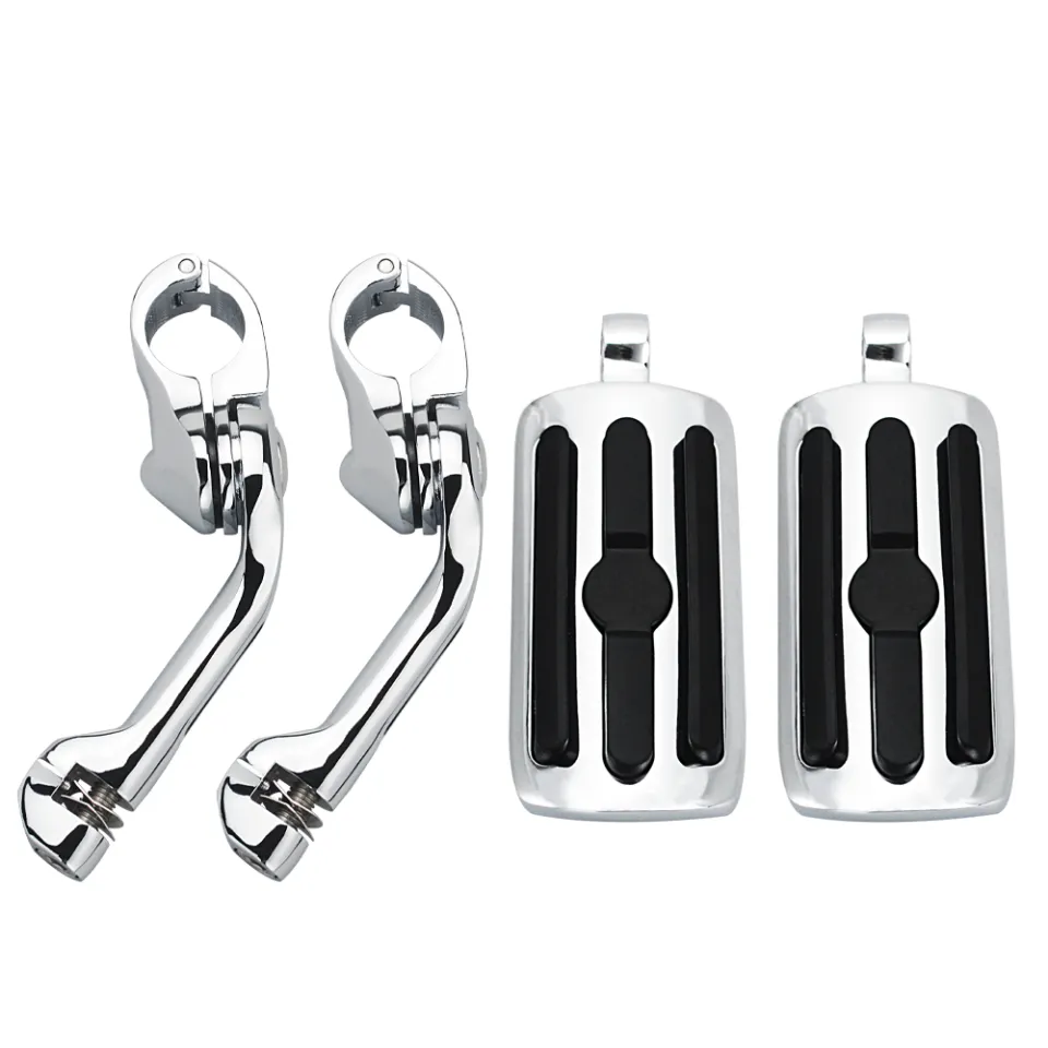 Streamliner Passenger Floorboards + 1 1/4 Highway Foot Pegs For Harley