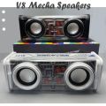V8 Transparent Mecha Music Speakers Bluetooth Wireless 5.0 Bass Diaphragm Subwoofer TWS Stereo RGB Light Mini Party speaker ﻿. 
