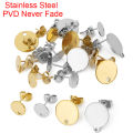 20pcs Never Fade 8 10 12 mm Stainless Steel Stud Earring Hooks Connectors With Earring Back DIY For Jewelry Findings Supplies. 