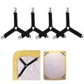 4Pcs/lot Bed Sheet Fasteners Holder Gadgets for Bed Sheet Organizer Mattress Cover Clip For Home Elastic Straps Adjustable Clips.