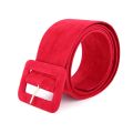 Fashion Women Velvet Belts Jeans Retro Wild Waistbands Strap Square Pin Buckles Belts.