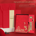Notebook gift box set hot selling high-end customized gift for friends and family, including bookmarks and pens. 