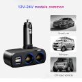 Car Cigarette Lighter Socket 12-24V Auto Cigar Lighter Dual USB Charger Power Adapter Outlet 2.1A/1.0A 80W Splitter Universal. 