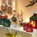 12pcs Elegant Christmas Gift Bags - Deep Brown, with Merry Christmas Script - Festive Packaging for Presents, Party Decorations.