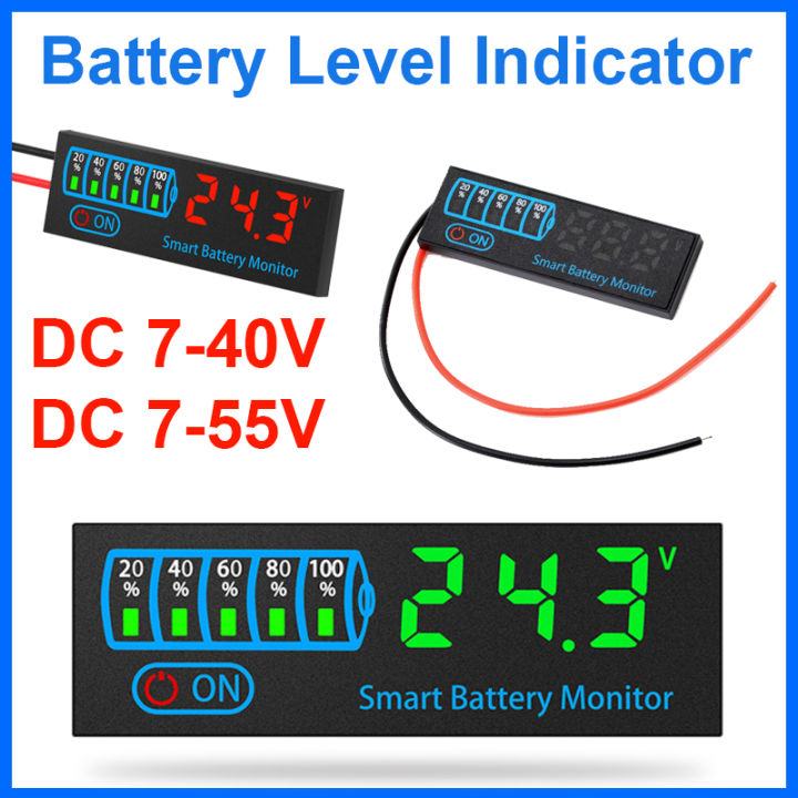 Smart Battery Level Indicator DC 7-40V/55V 4615N Lipo Lithium Lead Acid ...