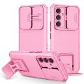 Rugged Armor Shockproof Stand Holder Case for Samsung Galaxy A16 A06 A55 A35 A25 A15 A05S Slide Lens Protection OTT Cover Box. 