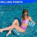 Foldable Striped Inflatable Lounge Chair, Suitable For Swimming Pool Parties And Beach Leisure Floating Beds With Net Backrest.