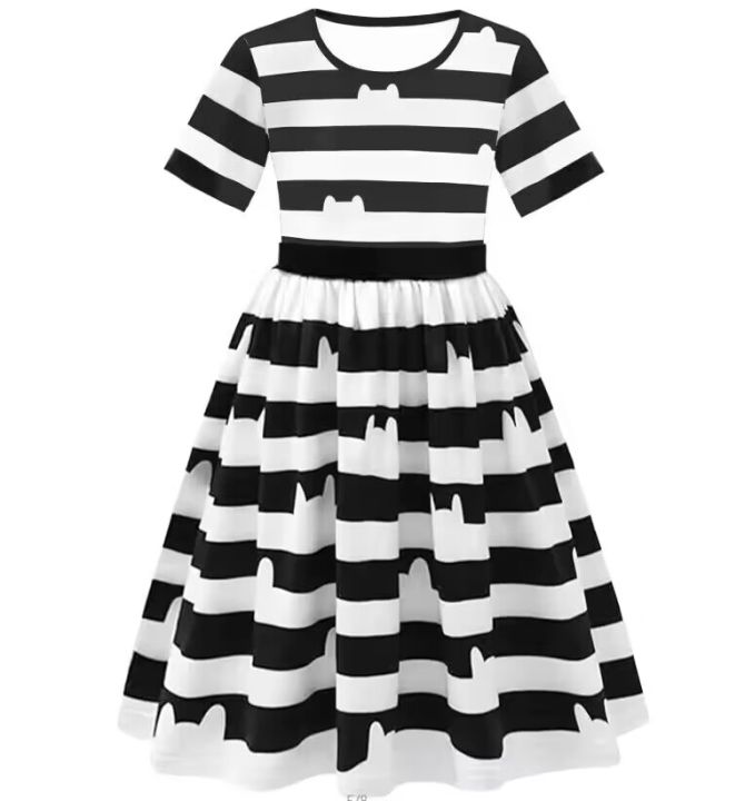 Cartoon%20Girls%20Princess%20Clothing%20Rainbow%20Print%20Cat%20Striped%20Dress%20With%20Headband%20Halloween%20Cosplay%20Birthday%20Party%20Clothes%203-8%20Year%20-%20Image%208