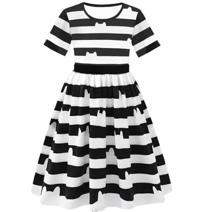 Cartoon%20Girls%20Princess%20Clothing%20Rainbow%20Print%20Cat%20Striped%20Dress%20With%20Headband%20Halloween%20Cosplay%20Birthday%20Party%20Clothes%203-8%20Year%20-%20Image%208