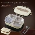 304 Stainless Steel Compartment Insulated Lunch Box Office Worker Students Sealed Portable Bento Microwae Heating Food Container.
