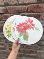 Vintage Jason Round Placemats Set of 6 Souvenir Hawaii Flowers Heavy Cork Board. 
