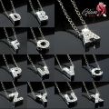 Stylish Silver Stainless Steel Alphabet Necklace/Locket/Pendants for Girls, boys, men & Women with Chain - A to Z Name Alphabets only for PRO. 
