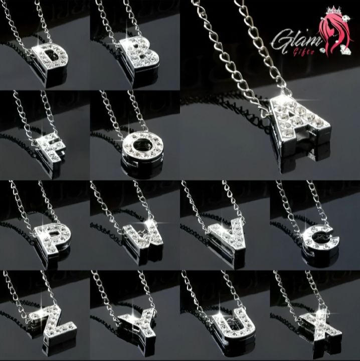 Stylish Silver Stainless Steel Alphabet Necklace/Locket/Pendants for Girls, boys, men & Women with Chain - A to Z Name Alphabets only for PRO