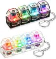LED Keyboard Keychain Fidget Toys Crystal Clicker Sensory Toy for Stress Relief Keyboard Keychain Fidget Gadget for Adults Kid.
