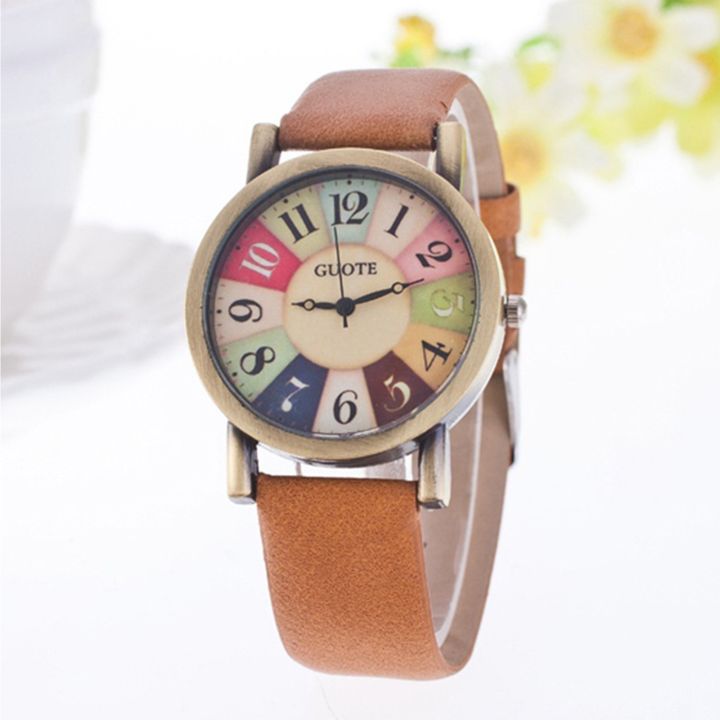 Women'S%20Quartz%20Watch%20Rainbow%20Color%20Digital%20Clock%20Wood%20Grain%20Turntable%20Top%20New%20Famous%20Retro%20Casual%20Leather%20Strap%20Student%20%20-%20Image%207