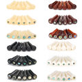 6pcs Acoustic Guitar Bridge Pins , Bovine bone bleached /primary colors/Ebony/Cocoapolo Wood Guitar Fixed String Nails. 