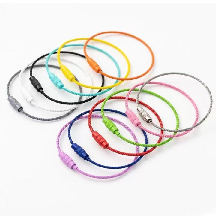 Cute Key Rope Galvanized painted wire rope, colorful candy color key ring, tag ...