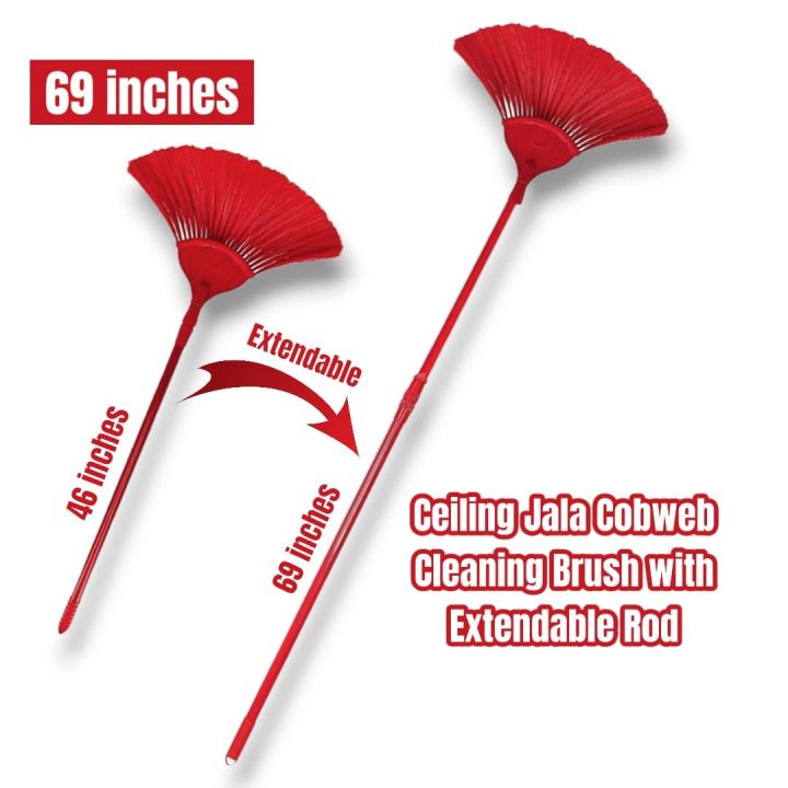Ceiling Jala Cobweb Brush with 69 inches Long Extendable Rod, Best For Fan, Ceiling, and Roof Cleaning
