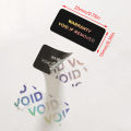 100Pcs Bar code warranty void stickers Dumb silver PET security labels with serial number waterproof tamper proof seal label. 