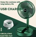 rechargeable Electric Fan Mini Foldable Telescopic Fan Low Noise Portable Folding Telescopic Small Desktop Fan.