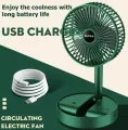 rechargeable Electric Fan Mini Foldable Telescopic Fan Low Noise Portable Folding Telescopic Small Desktop Fan.