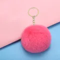 8cm Fluffy Fur Pom Pom Keychains for Women Girls Pompom Pendant   Faux Fur-like Ball Keyring Key Chains Rings Charm Bag Gifts. 