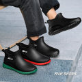 Ankle Rain Boots For Men Integrated forming Simple Waterproof Rain Shoes Toughness Anti-slip Fishing On Work Camping Waterproof. 