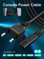 DATA FROG 1m 1.5m 3m EU Plug 2-Prong AC Power Supply Cable AC Plug Power Extension Cord for PS4 PS5 Xbox Computer Laptop PC TV. 