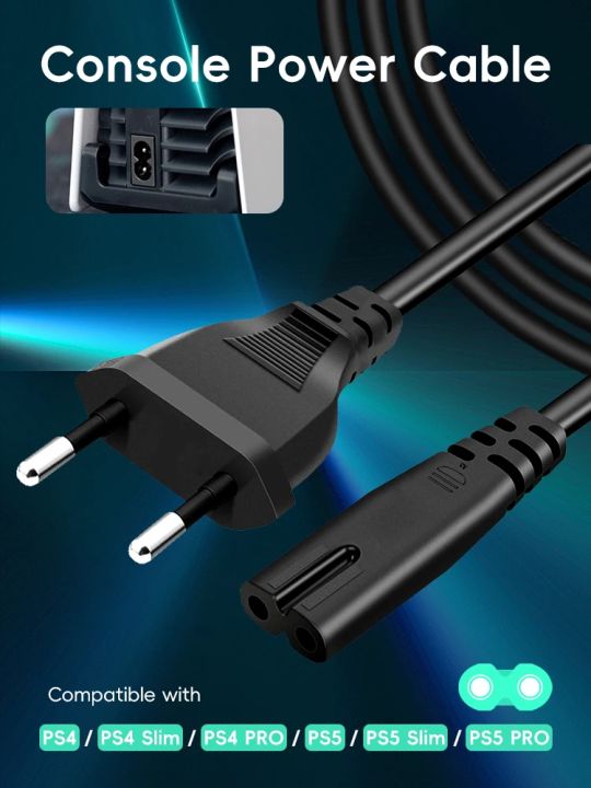 DATA%20FROG%201m%201.5m%203m%20EU%20Plug%202-Prong%20AC%20Power%20Supply%20Cable%20AC%20Plug%20Power%20Extension%20Cord%20for%20PS4%20PS5%20Xbox%20Computer%20Laptop%20PC%20TV%20-%20Image%202