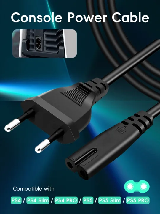 DATA%20FROG%201m%201.5m%203m%20EU%20Plug%202-Prong%20AC%20Power%20Supply%20Cable%20AC%20Plug%20Power%20Extension%20Cord%20for%20PS4%20PS5%20Xbox%20Computer%20Laptop%20PC%20TV%20-%20Image%202