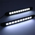 1/2pcs DRL COB Car LED Daytime Running Light White Waterproof Flexible Silicone Highlight Auto COB Lamp Car Exterior Accessories.