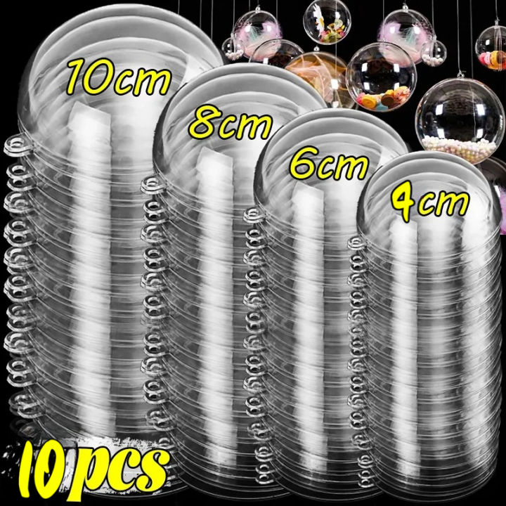 Transparent Christmas Balls Plastic Fillable DIY Empty Ball Hanging Ball for Xmas Tree Pendent Ornaments New Year Party Decor