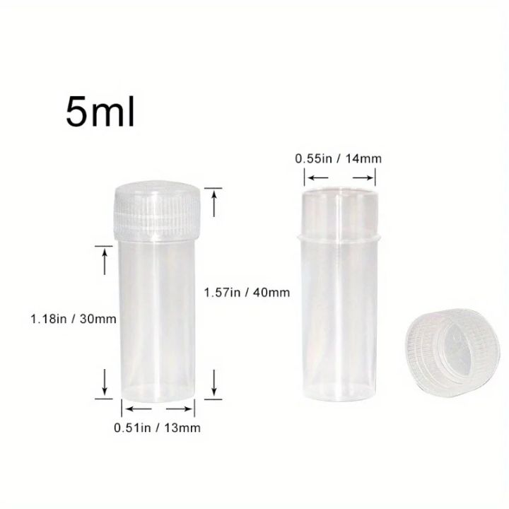 20/100/200Pcs%205ml%20Plastic%20Sample%20Bottle%20Test%20Tube%20Mini%20Bottles,%20Leak%20Proof%20Cap%20Vials,%20Medicine%20Pill%20Capsule,%20Storage%20Containers%20-%20Image%203