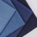 145cm Cotton Denim Fabric Blue Washed Micro Elastic Breathable per Yard for Shirt Apparel Bags Cushion Quilting Sewing Supplies.
