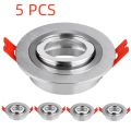 5/10pcs GU10 MR16 Round Recessed Ceiling Spotlights Frame LED Downlight Angle Adjustable Rotating Indoor Lighting Fixture. 