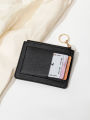 Simple and fashionable ladies short card holder ultra-thin small wallet zipper buckle ladies credit card holder coin purse bag. 
