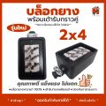 Rubber block, electrical plug with 2x4 double ground socket (2 outlets) and 4x4 (4 outlets) (only block and power plug, no wires).. 