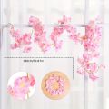 Artificial Sakura Flowers Vine Hanging Fake Floral Garland Home Garden Wedding Arch Party Cherry Blossom Wall Decor Arrangement. 