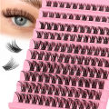 Lash Clusters 120pcs Cluster Lashes 8-16mm Wispy Individual Lashes Extensions Natural Look Lashes D Curl Fluffy Cluster Lashes D. 