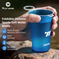 WEST BIKING Soft Water Bottle 200ml Outdoor Sports Foldable Drink Cup Portable Hiking Climbing Camping Kettle BPA-Free -20℃-50℃. 