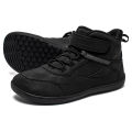 HOBIBEAR Kids Mid-Barefoot Shoes Big/Kid Wide Toe Box Zero Drop Artificial Leather Hook-Loop Outdoor Boots. 