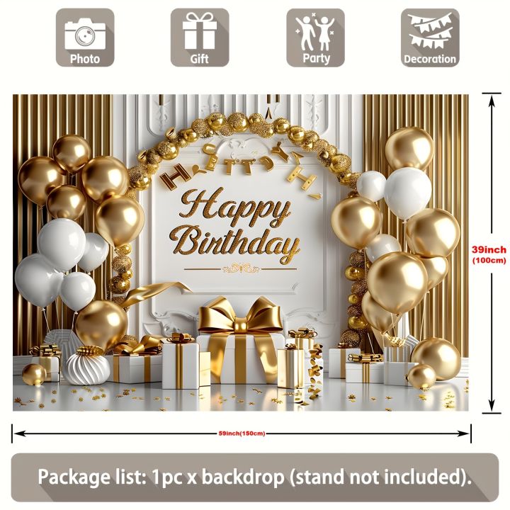 Multi%20functional%20Happy%20Birthday%20banner,%20paired%20with%20gold%20and%20white%20balloons%20and%20a%20large%20bow%20-%20Image%203
