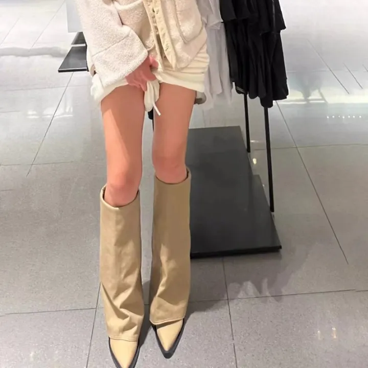 Women%20Pointed%20Toe%20High%20Boots%20Fashion%20%20Mid%20Heels%20Shoes%20Woman%20Chunky%20Trend%20Chelsea%20Boots%20Pumps%20Elegant%20Mujer%20Snow%20Goth%20Botas%20-%20Image%202