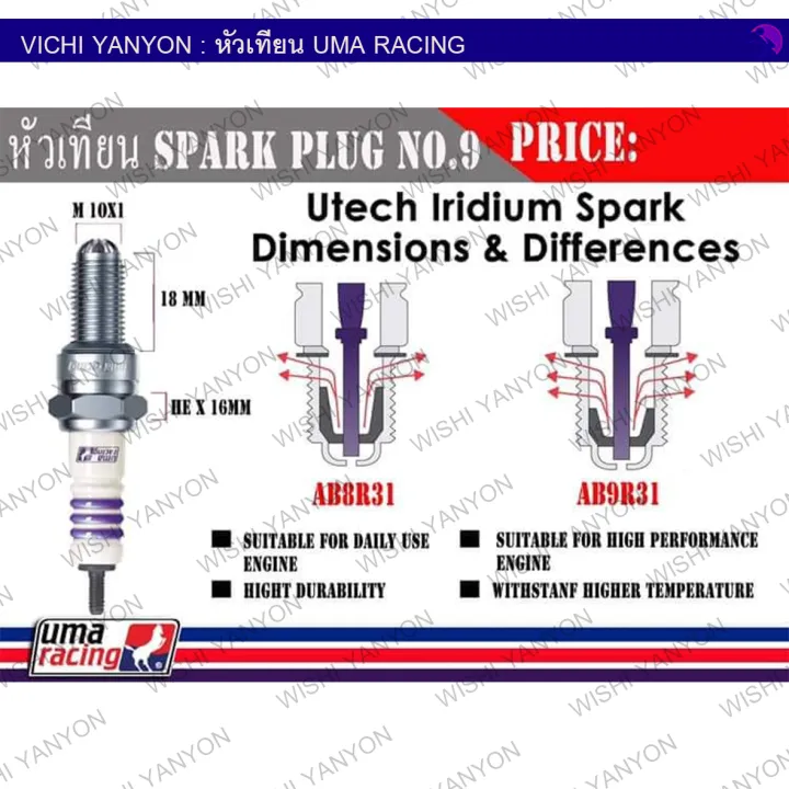 Uma%20racing%20100%25%20genuine%20spark%20plug%203%20prong%20needle%20ab8r31/ab9r31%20-%20Image%202