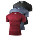 Men's Running T Shirt Summer Short Sleeve Male Sport Tops Tee Workout T-shirt Skinny Tights Gym Fitness Compression Shirts Men. 