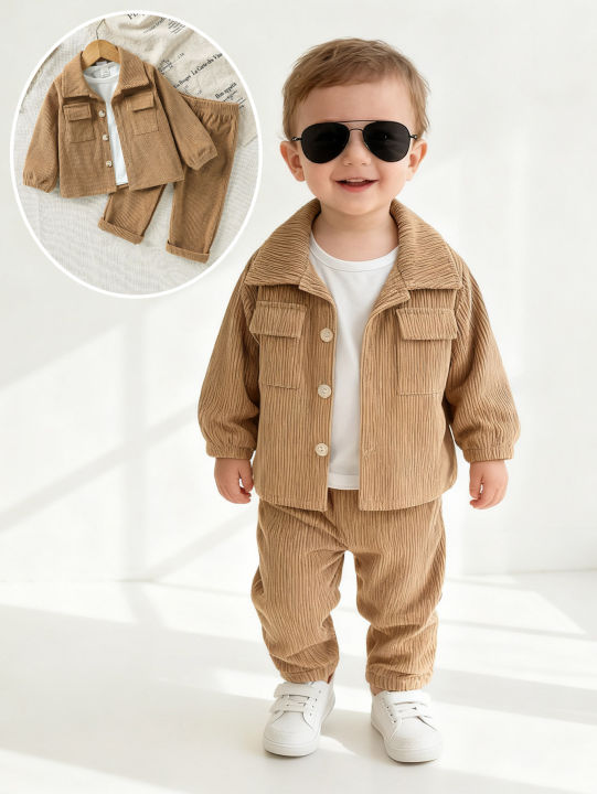 Baby%20Clothing%20Solid%20Set%202025%20Autumn%20Winter%20New%20Baby%20Boy's%20Long%20Sleeve%20Suit%20Shirt%20Coat+Pant%20Cool%203-24M%20Two-piece%20ClothesSet%20-%20Image%202