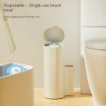 1 Set of New-Style Wall-Mounted and Stand-Type Dual-Use Disposable Toilet Brush Set, Clean and Hygienic Without Dirtying Your Hands, Comes with Antibacterial Cleaning Liquid and Replacement Brush Heads. 