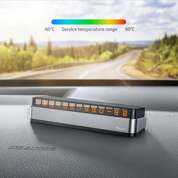 Baseus Car Stickers Temporary Parking Card Phone Number Car Park Holder Mobile Phone Number Car Number Plate Stickers |
