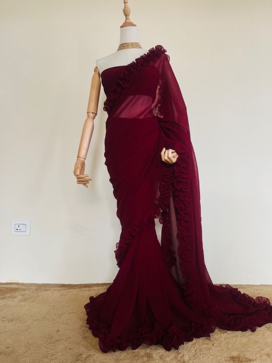 Frills%20Saree%20With%20Matching%20Blouse%20Piece%20For%20women%20-%20Image%206